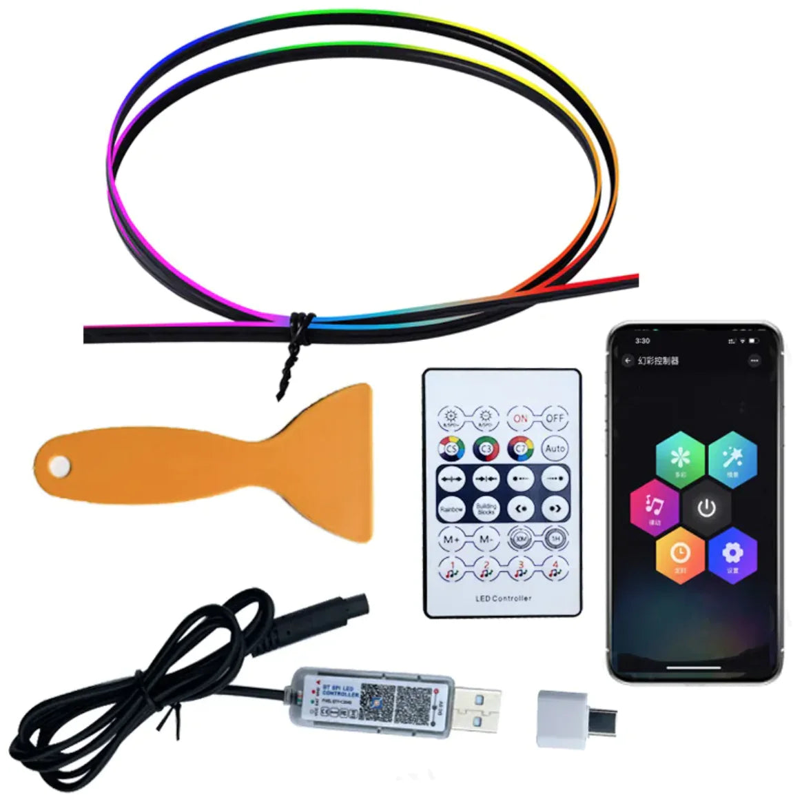 Luz Ambiente Musical USB Para Carro WEM Support (www.WEM.support)