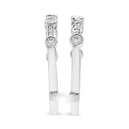 14K White Gold 1/3 Cttw Diamond Parallel Split Shank Wrap Ring Guard Enhancer (I-J Color, I2-I3 Clarity) WEM Support (www.WEM.support)