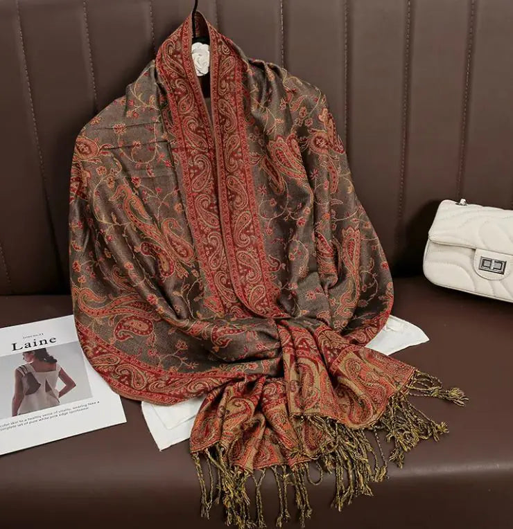 Cashmere Shawl Women's Printed Warm Scarf WEM Support (www.WEM.support)