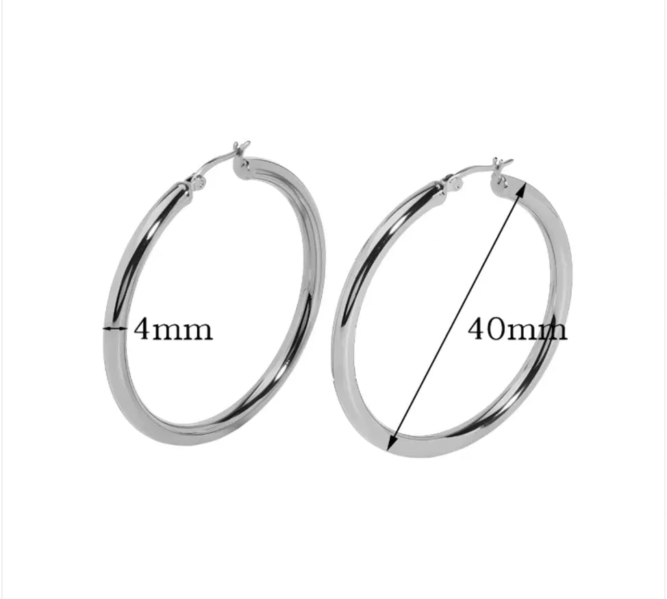 Stainless Steel Large Hollow Circle Earrings WEM Support (www.WEM.support)