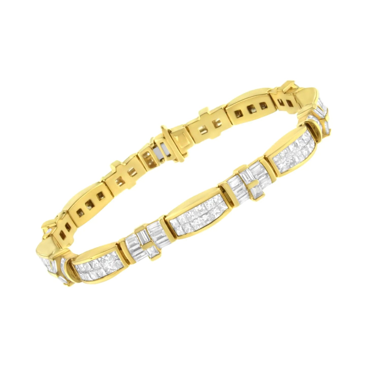 14K Yellow Gold Multi--Cut Diamond Ties of Love Eternity Bracelet(11.25 cttw,G-H Color,VS1-VS2 Clarity) WEM Support (www.WEM.support)