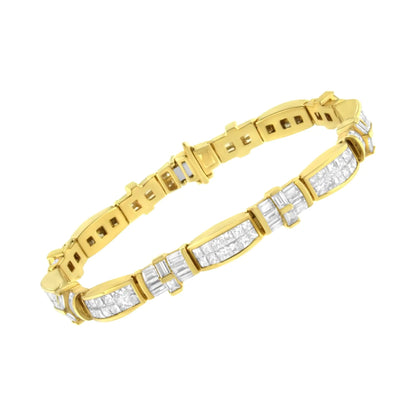 14K Yellow Gold Multi--Cut Diamond Ties of Love Eternity Bracelet(11.25 cttw,G-H Color,VS1-VS2 Clarity) WEM Support (www.WEM.support)