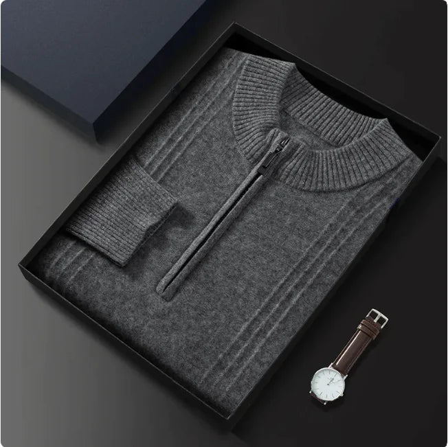 Men's Classic Knit Half-Zip Sweater WEM Support (www.WEM.support)