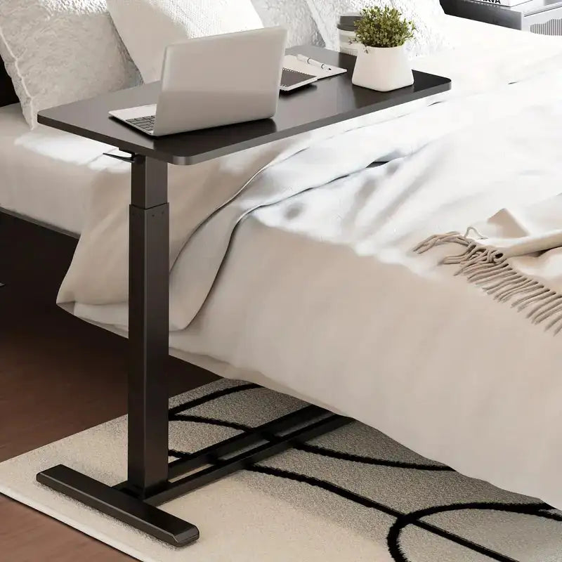 Standing Scroll Table With Hidden Wheels Side Table Height-adjustable Bed Table WEM Support (www.WEM.support)