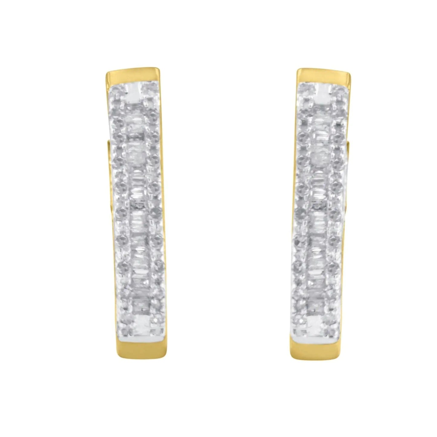 10k Yellow Gold Diamond Hoop Earrings (1 cttw, I-J Color, I1-I2 Clarity) WEM Support (www.WEM.support)