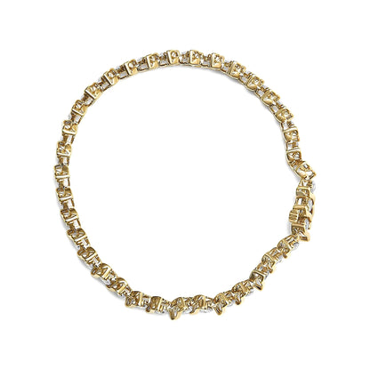 10K Yellow Gold Plated .925 Sterling Silver 5.00 Cttw Diamond S-Link Bracelet (K-L Color, I2-I3 Clarity) Size 7.25" WEM Support (www.WEM.support)