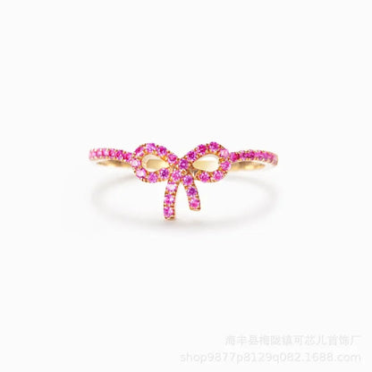 S925 Sterling Silver Bow Ring for Women WEM Support (www.WEM.support)