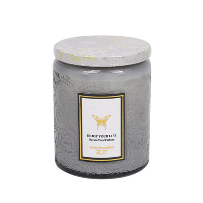 Embossed Glass Soy Aromatherapy Candles WEM Support (www.WEM.support)