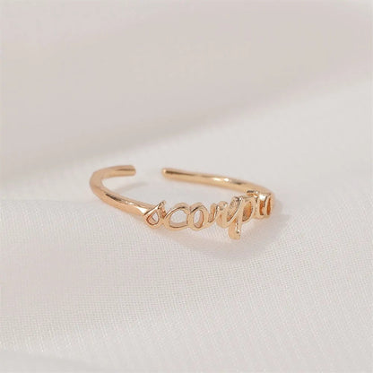 Thin Open Gold Zodiac Rings WEM Support (www.WEM.support)