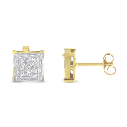 10KT Yellow Gold Diamond Stud Earrings (1 cttw, I-J Color, SI2-I1 Clarity) WEM Support (www.WEM.support)
