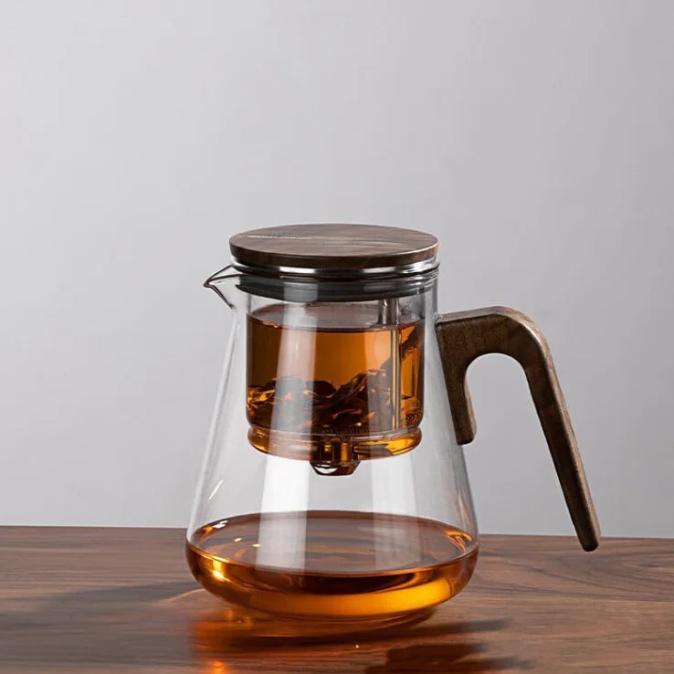 Walnut Full Glass Liner Teapot WEM Support (www.WEM.support)
