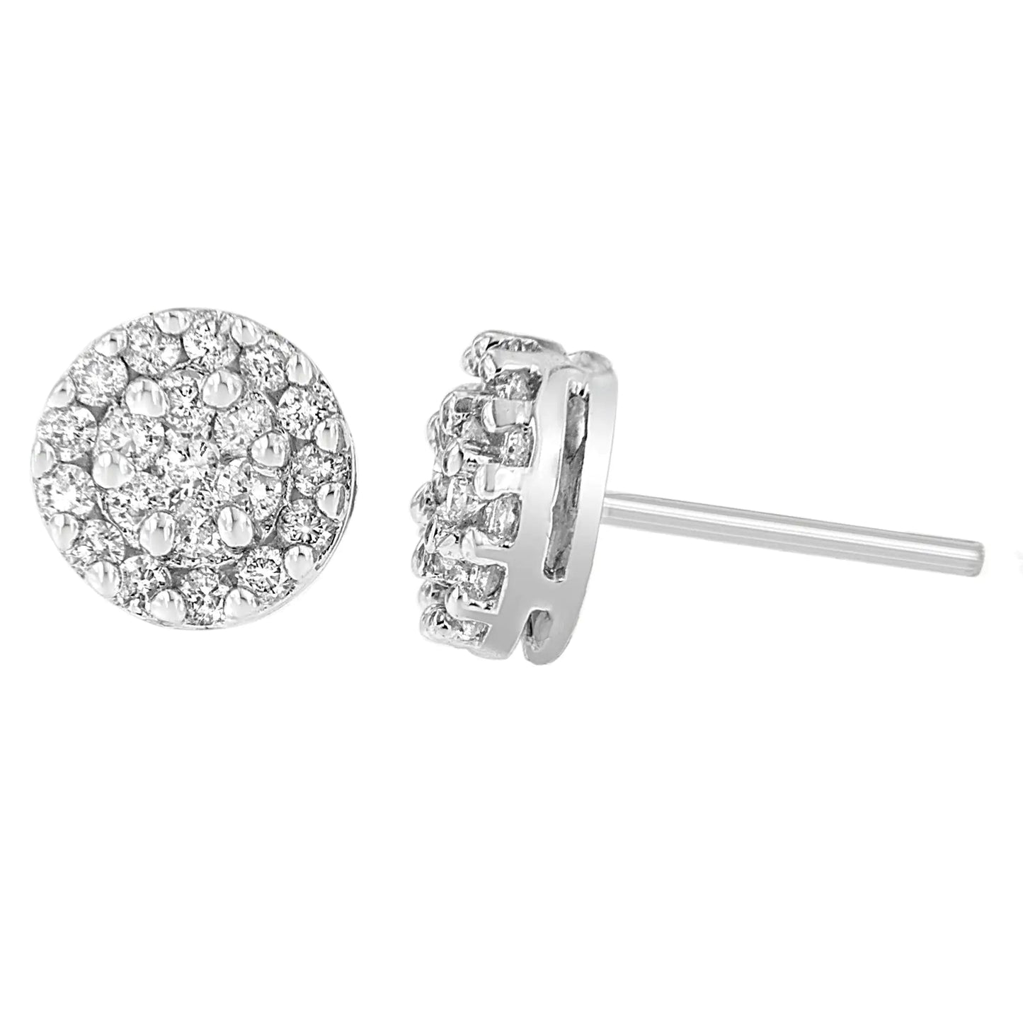 14K White Gold 3/4 cttw Round Cut Diamond Stud Earring (H-I, SI2-I1) WEM Support (www.WEM.support)
