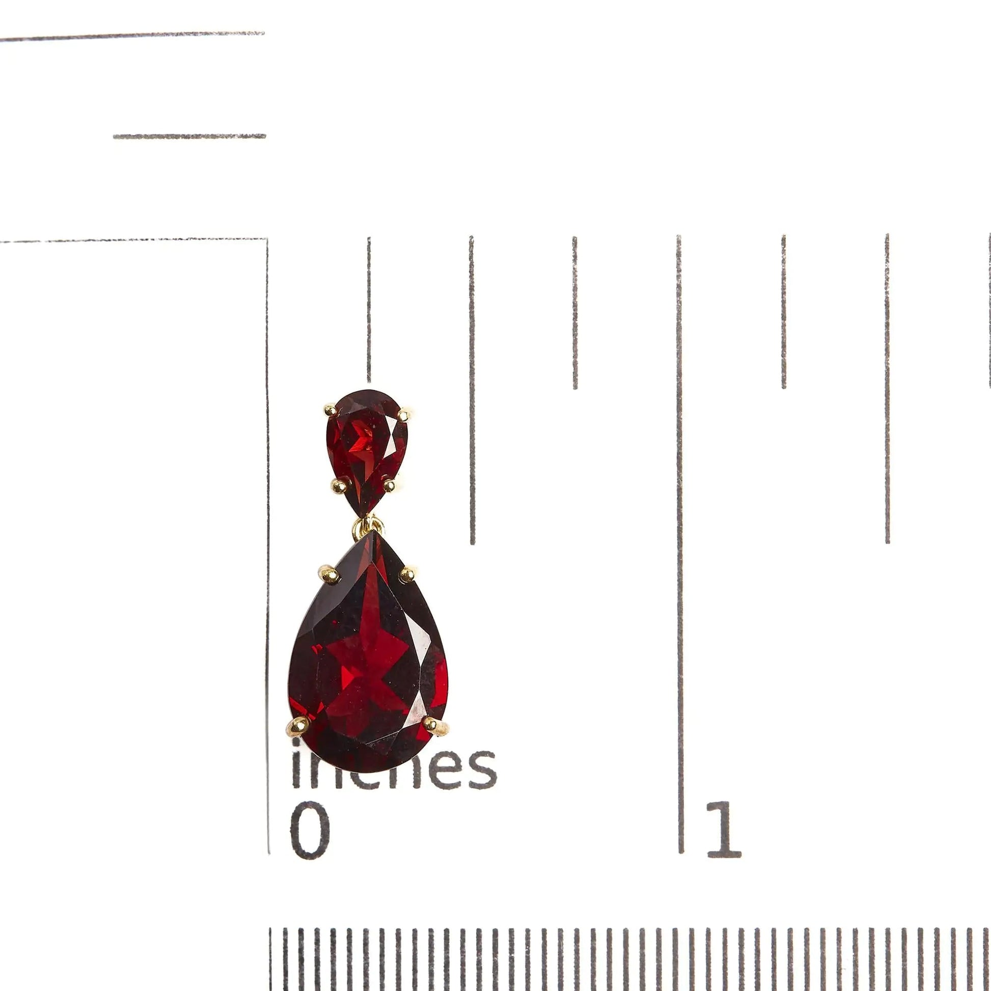 10K Yellow Gold Plated .925 Sterling Silver 14.0 Cttw Pear Shaped Red Garnet Drop and Dangle Earrings WEM Support (www.WEM.support)