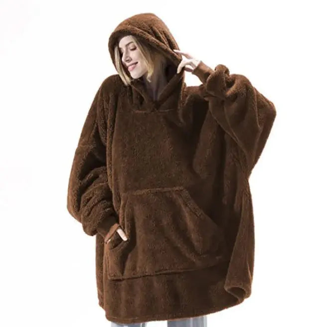 Comfortable Loose Double-Sided Fleece Thicker Wearable Blanket WEM Support (www.WEM.support)