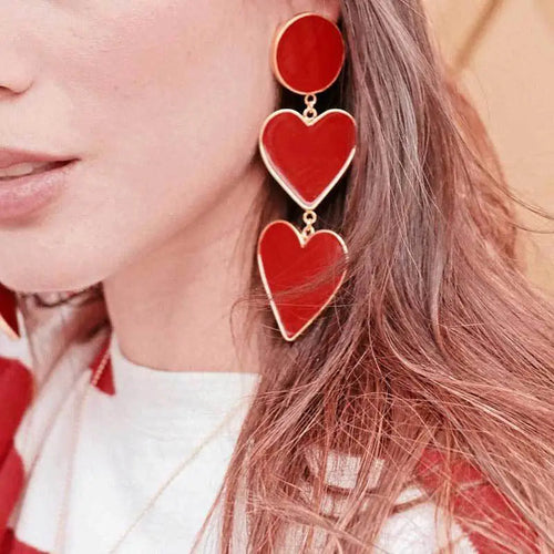 2 Red Heart Earrings WEM Support (www.WEM.support)
