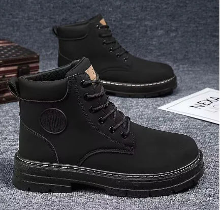 Men's British Style Short Leather Boots for Leisure