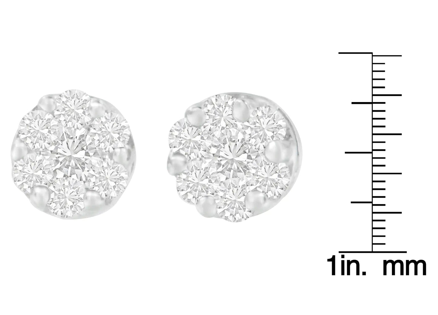 14K White Gold 1 1/4 cttw Round Cut Diamond Earrings (H-I, SI2-I1) WEM Support (www.WEM.support)