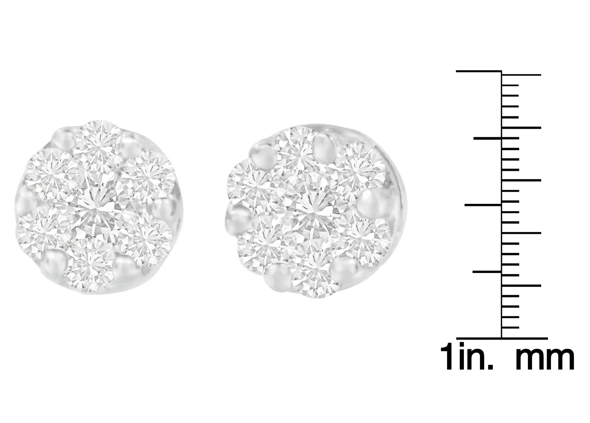 14K White Gold 1 1/4 cttw Round Cut Diamond Earrings (H-I, SI2-I1) WEM Support (www.WEM.support)