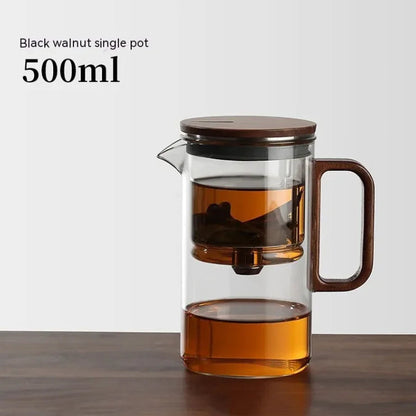 Walnut Full Glass Liner Teapot WEM Support (www.WEM.support)