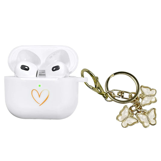 Silicona Corazón Dorado AirPods 3 Funda 2021 con Llavero Mariposa HejK.com Marketplace LLC