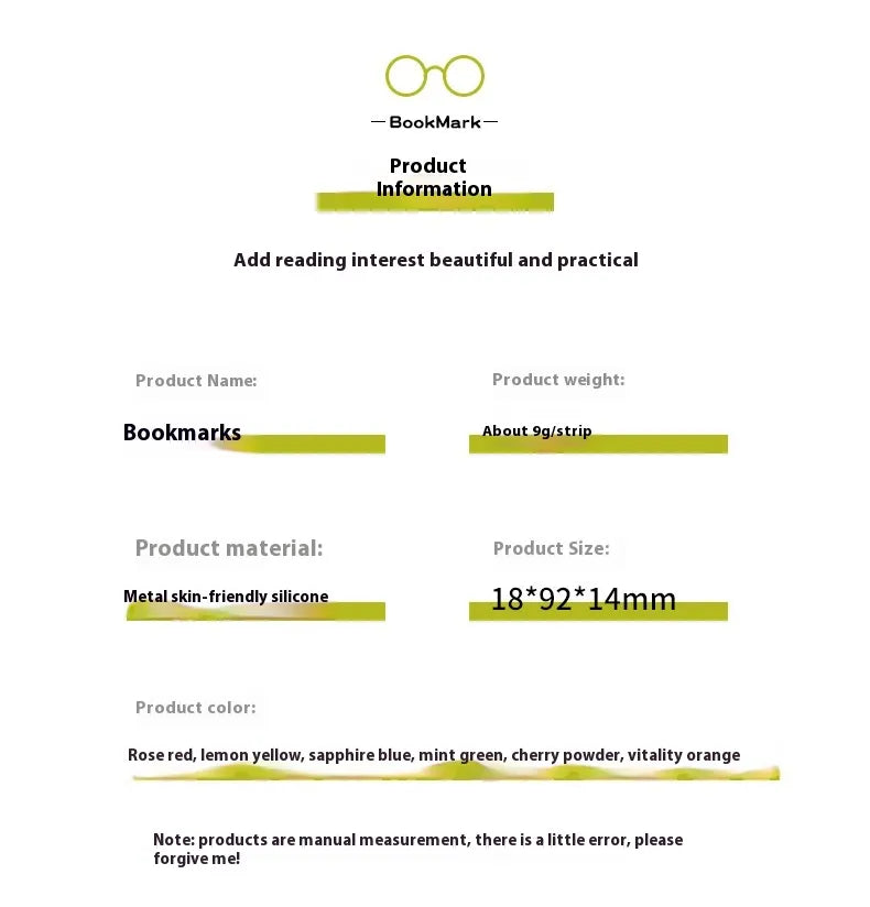 Silicone Simple Bookmark Holder Reading Tool