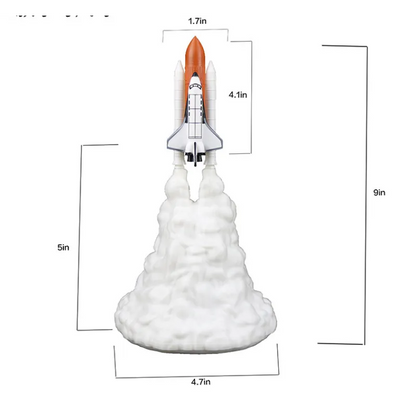 3D Print Rocket Space Shuttle Lamp Night Lamp WEM Support (www.WEM.support)