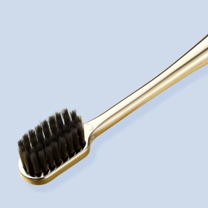Gold-Plated Soft-Bristle Toothbrush WEM Support (www.WEM.support)