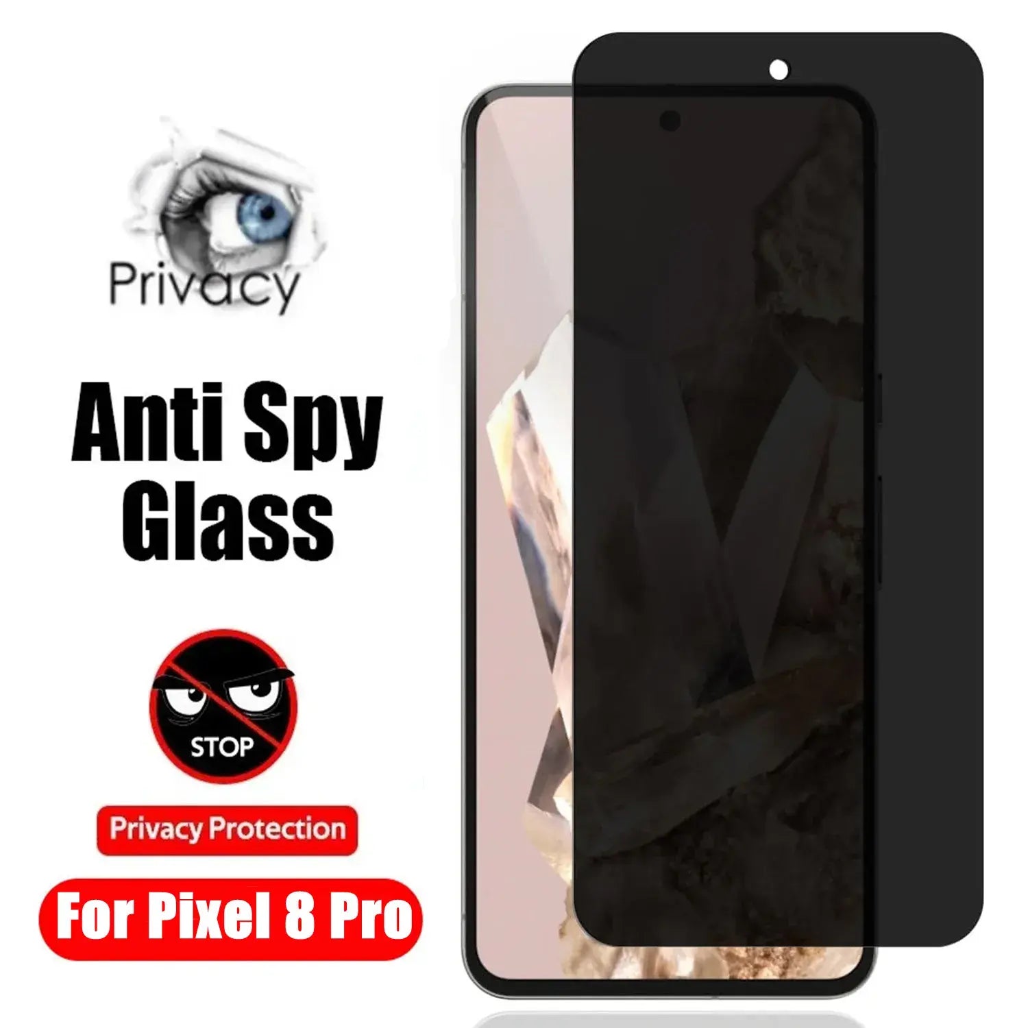 Pixel 8 Pro Screen Protector Film Glass WEM Support (www.WEM.support)