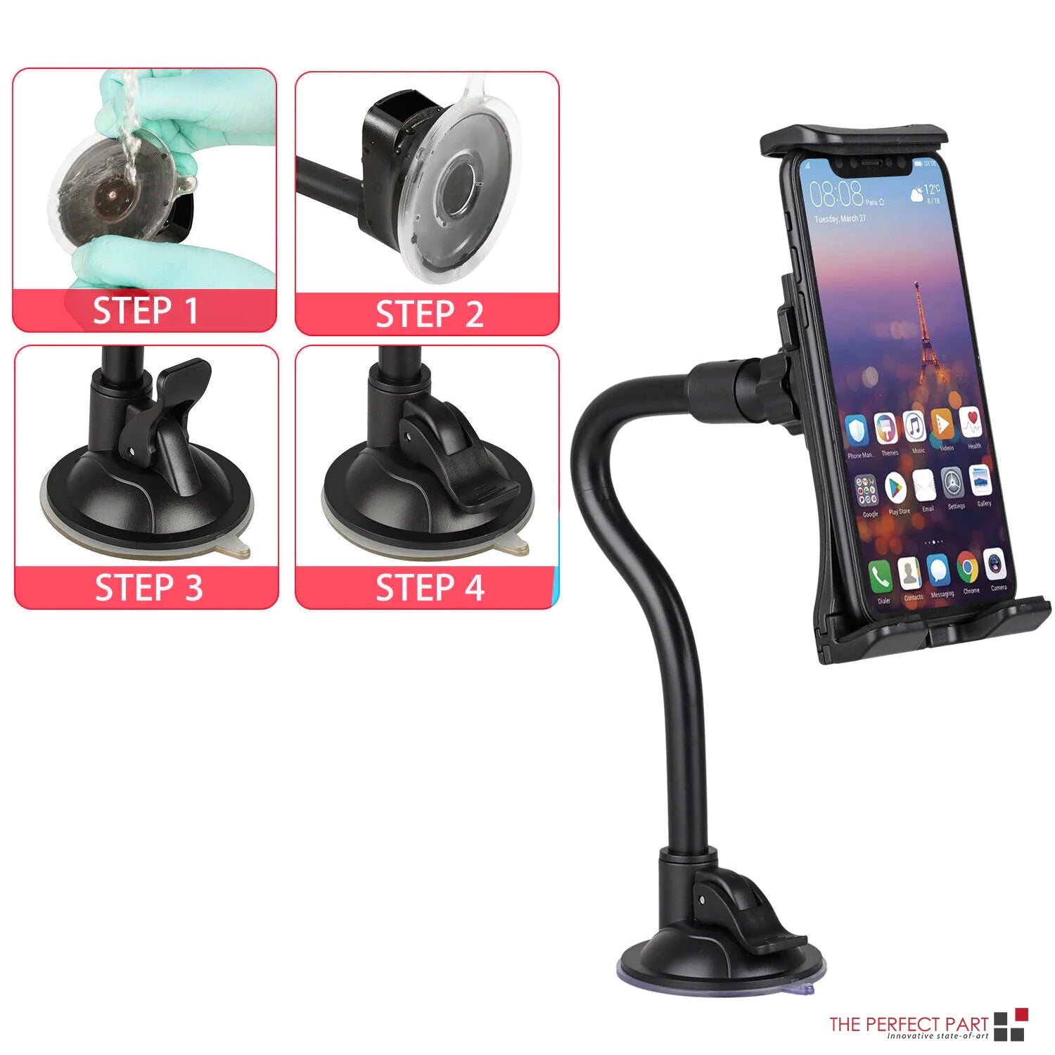 360° Universal Car Windshield Holder Desktop Mount For Cellphone Tablet iPad GPS WEM Support (www.WEM.support)