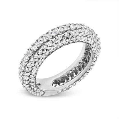 14K White Gold 2 1/2 Cttw Round-Cut Diamond Cluster Band Ring (H-I Color, SI1-SI2 Clarity) WEM Support (www.WEM.support)