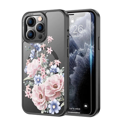 LUHOURI Magnetic for iPhone 13 Pro Max Case with Built-in Kickstand,Screen Protector Included,[Compatible with Magsafe],Slim Fit Shockproof Crystal Cover iPhone 13 Pro Max 6.7" Phone Case Clear Blue HejK.com