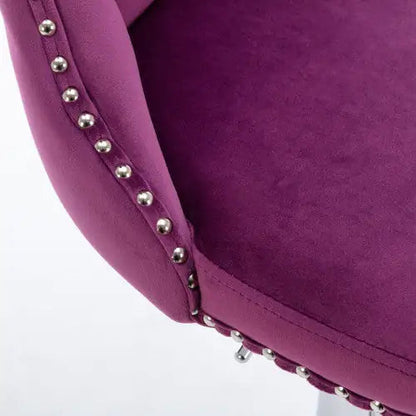 Swivel Velvet Barstools Adjusatble Seat Height From 25-33 Inch Purple,Set Of 2 WEM Support (www.WEM.support)
