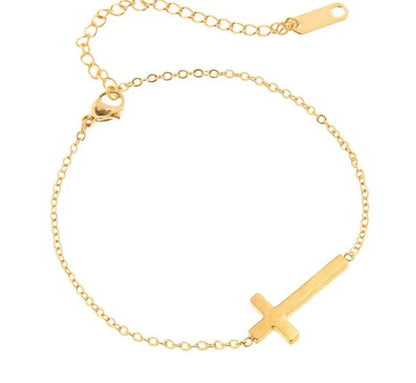 Horizontal Sideways Cross Bracelets WEM Support (www.WEM.support)