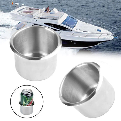 Universal Stainless Steel Cup Drink Holders for Car Boat Truck Marine Camper RV WEM Support (www.WEM.support)