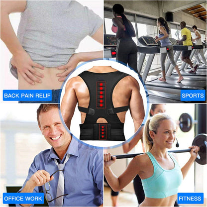Posture Corrector Support Magnetic Back Shoulder Brace Belt Band For Men Women WEM Support (www.WEM.support)