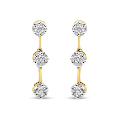 14K Yellow Gold Round Diamond Earrings (1.05 cttw, H-I Color, SI1-SI2 Clarity) WEM Support (www.WEM.support)