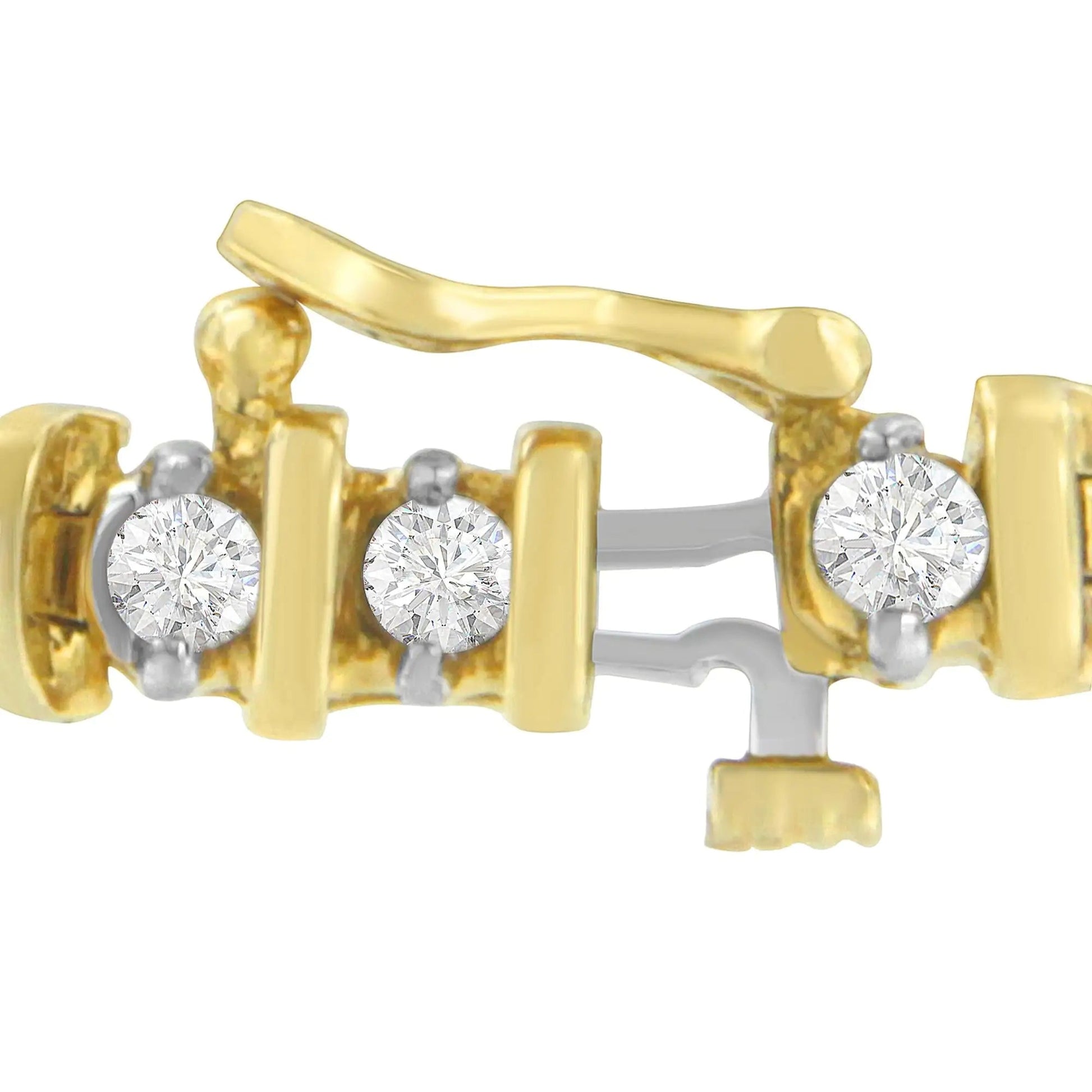 14K Yellow Gold Round-Cut Diamond Link Bracelet (3.00 cttw, H-I Color, I1-I2 Clarity) WEM Support (www.WEM.support)