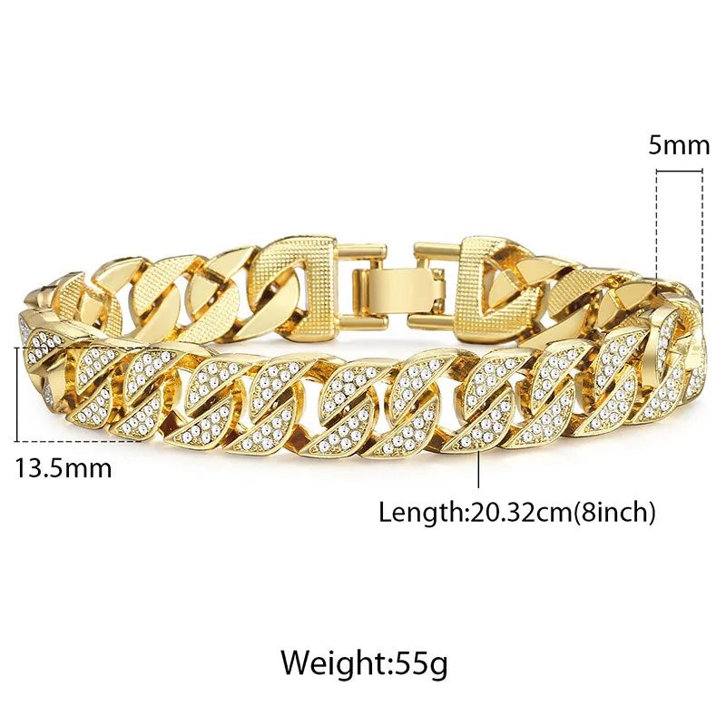 Miami Gold Curb Cuban Bracelet WEM Support (www.WEM.support)