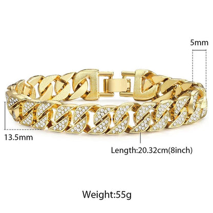 Miami Gold Curb Cuban Bracelet WEM Support (www.WEM.support)
