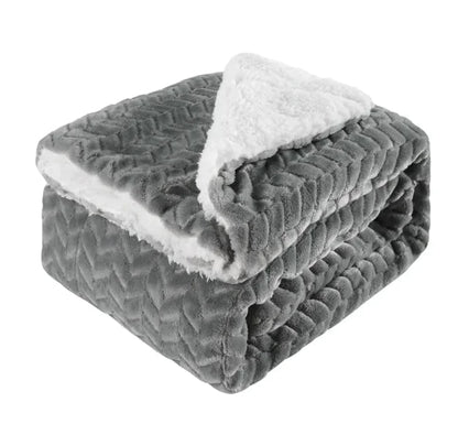 Thickened Flannel & Lamb Wool Double-Sided Blanket WEM Support (www.WEM.support)
