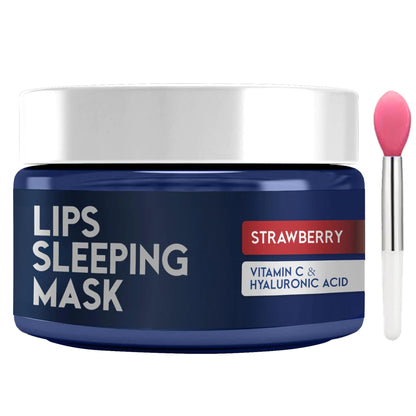 Lip Sleeping Mask with Hyaluronic Acid Vitamin C Nourish Hydrate Balm Strawberry WEM Support (www.WEM.support)
