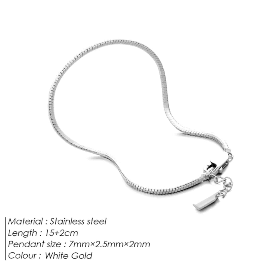 Octagonal Snake Bone Stainless Steel Bracelet HejK.com