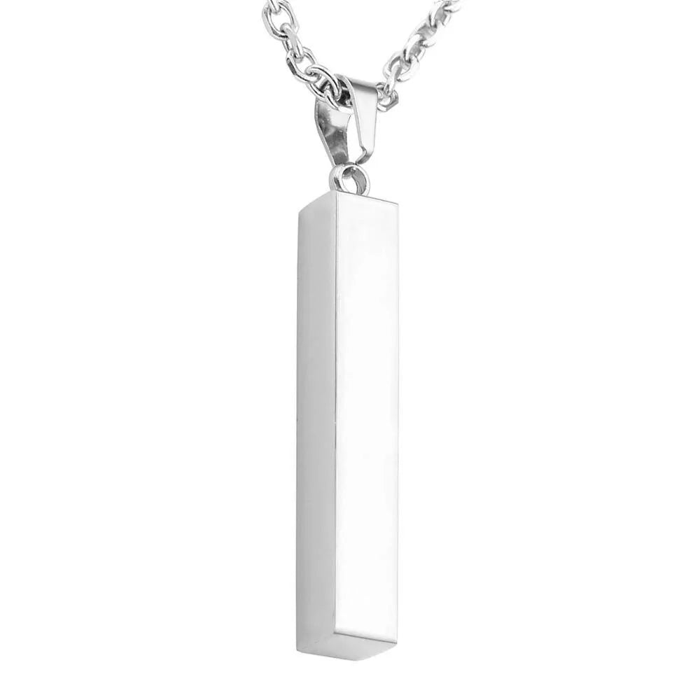 Vertical Bar Stainless Steel Pendant Necklace WEM Support (www.WEM.support)