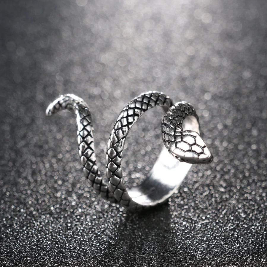 Snake Biker Signet Antique Ring WEM Support (www.WEM.support)