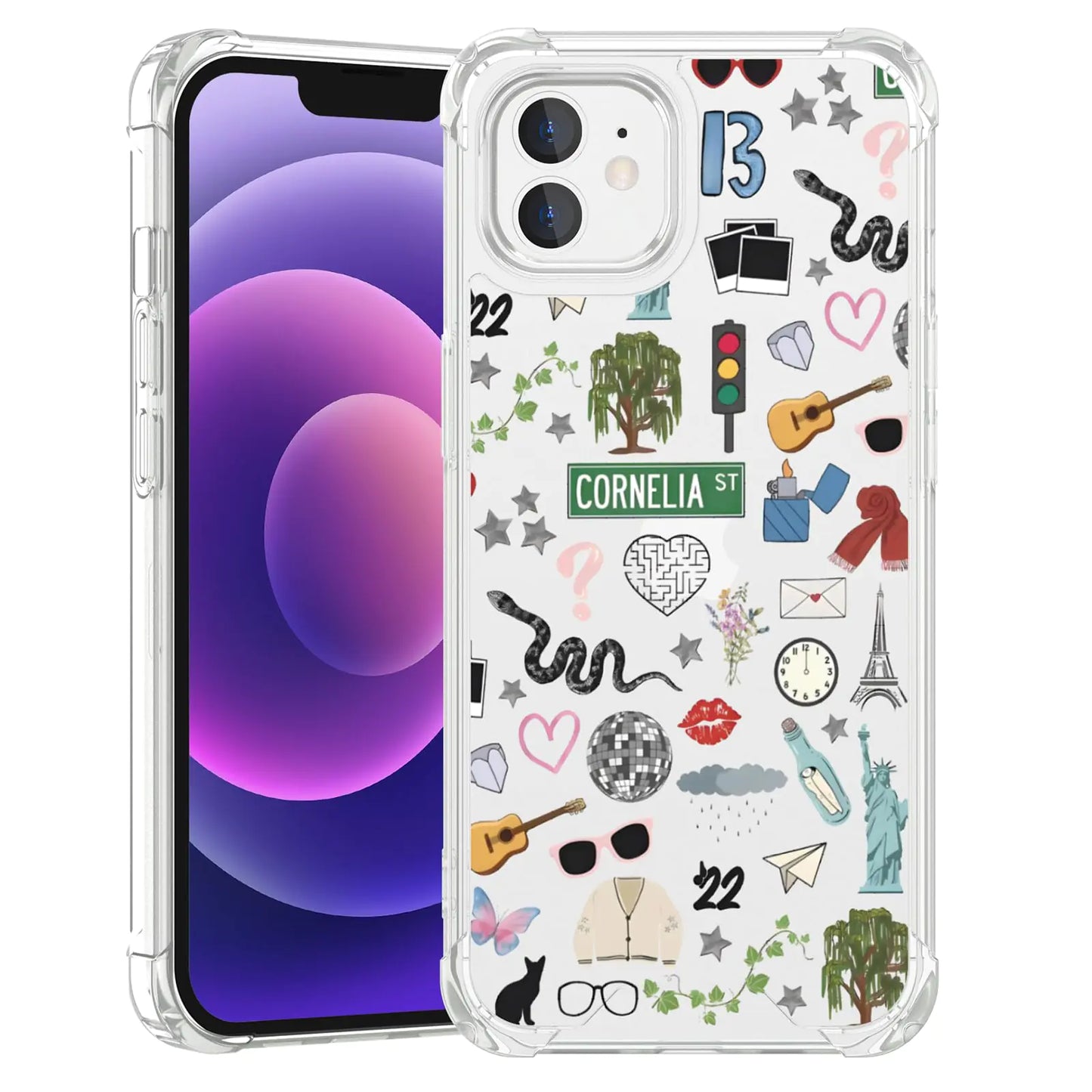 Taylorism Musician Phone Case Compatible with iPhone 12 Pro Max,Cool Queen Aesthetic Collage Phone Case for Women Girls Clear TPU Shockproof Cover Cases