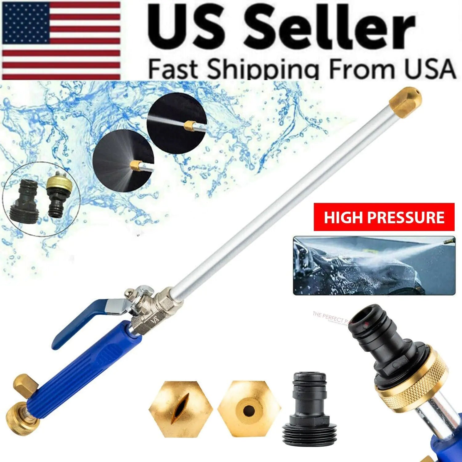 High Pressure Power Washer Water Spray Gun Nozzle Wand Attachment Garden Hose WEM Support (www.WEM.support)