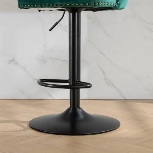 Swivel Velvet Barstools Adjusatble Seat Height From 25-33 Inch Green,Set Of 2 WEM Support (www.WEM.support)