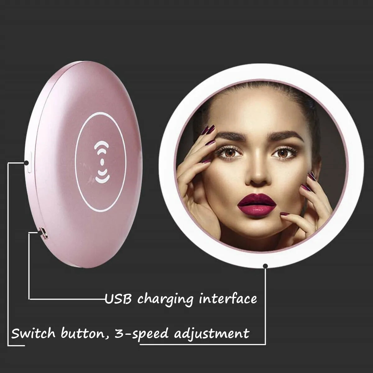 Mini Compact Circular Makeup Mirror WEM Support (www.WEM.support)