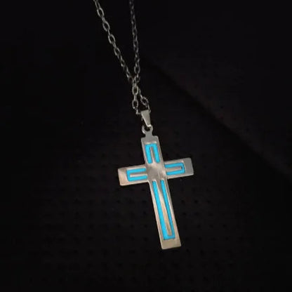 Luminous Stainless Steel Cross Necklace HejK.com Marketplace LLC