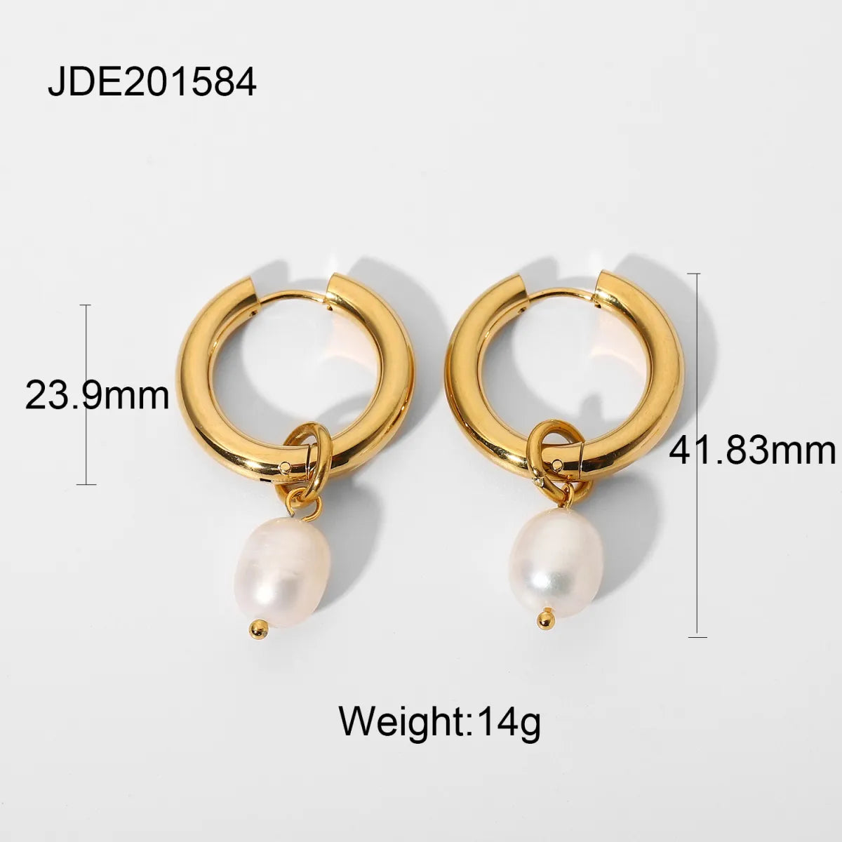 Fashionable Stainless Steel Pearl Earrings HejK.com